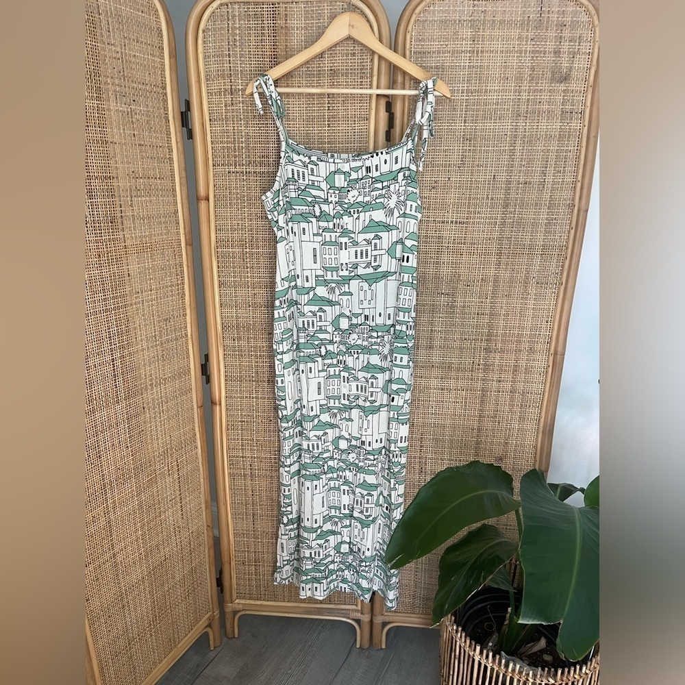 Anthropologie porridge cityscape lounge midi dress - Picture 3 of 11